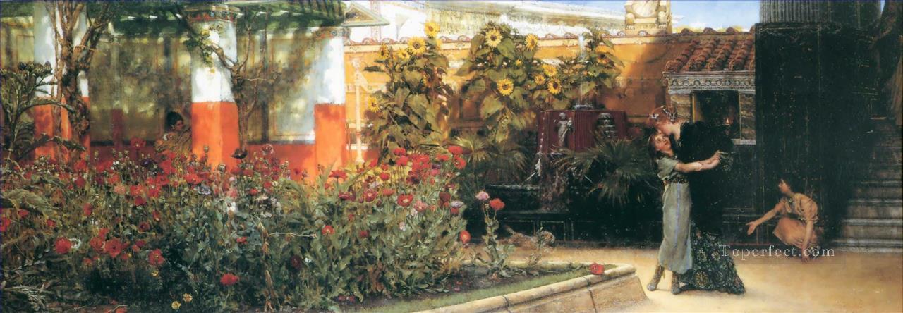 心のこもった歓迎ロマンチックなサー・ローレンス・アルマ・タデマ油絵
